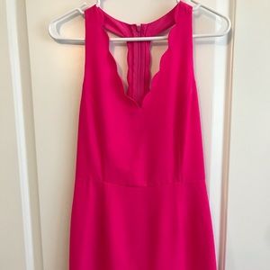 Bright! Hot pink dress!